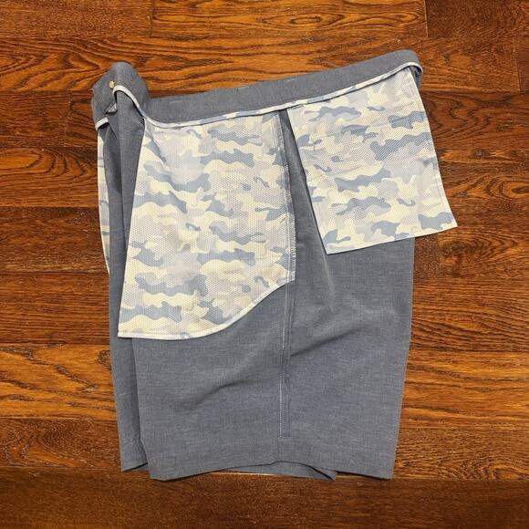 Peter Millar Shackleford Performance Hybrid Golf Shorts Swim Trunks Mens 38 Blue - Picture 10 of 11